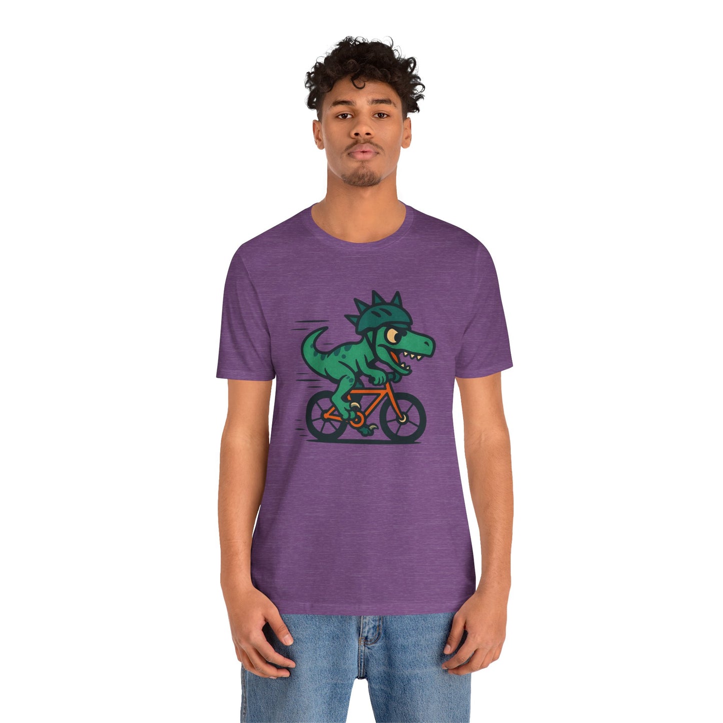 Velociraptor on a Bike T-Shirt – Funny Dino Velo Tee
