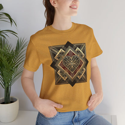 Art Deco Heart T-Shirt – Romantic Valentine's Day Graphic Tee