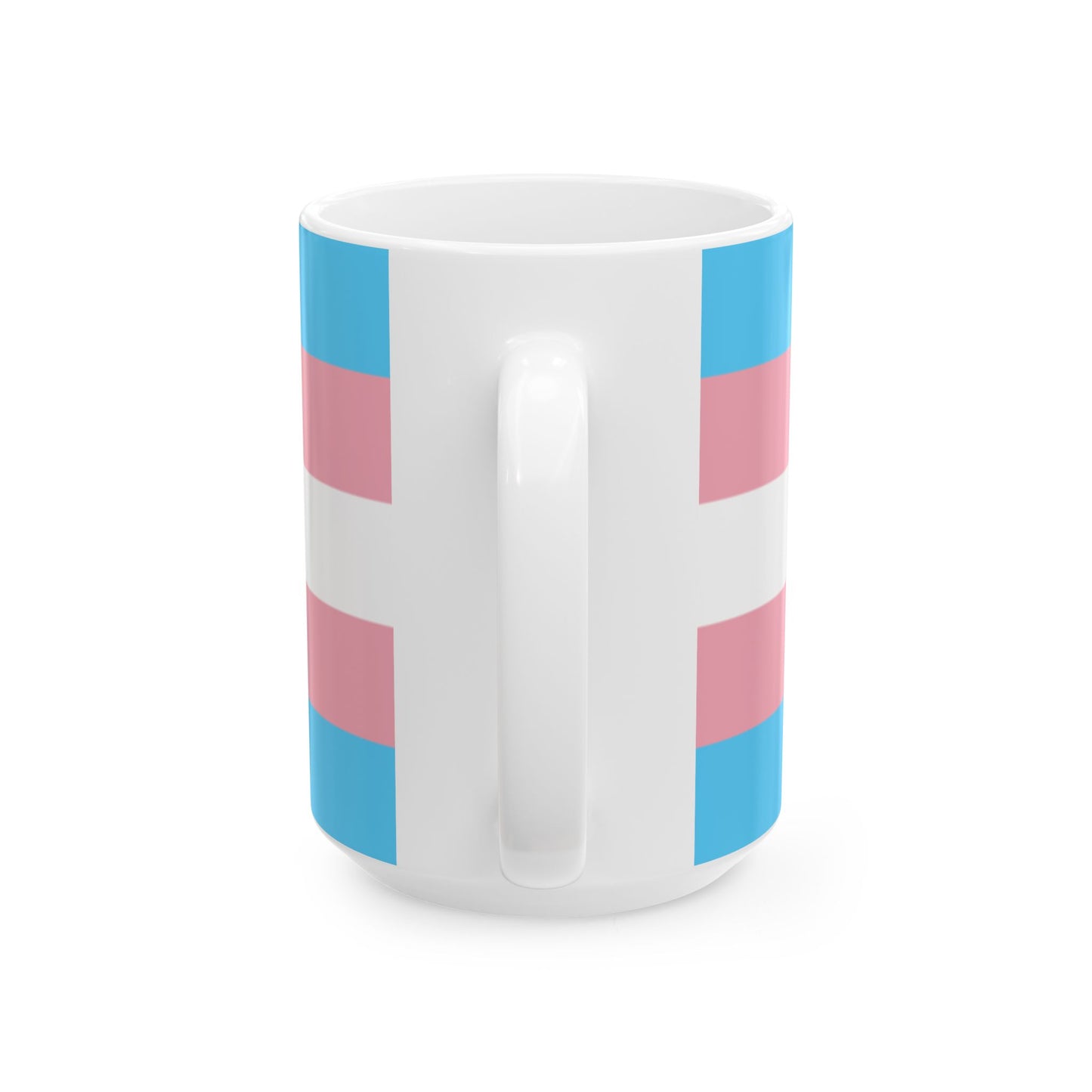 Transgender Pride Flag Cup – Blue, Pink & White LGBTQ+ Ceramic Mug