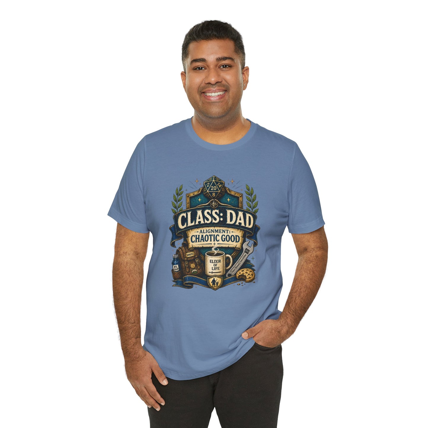 Chaotic Good Dad T-Shirt – RPG Gamer Dad Graphic Tee