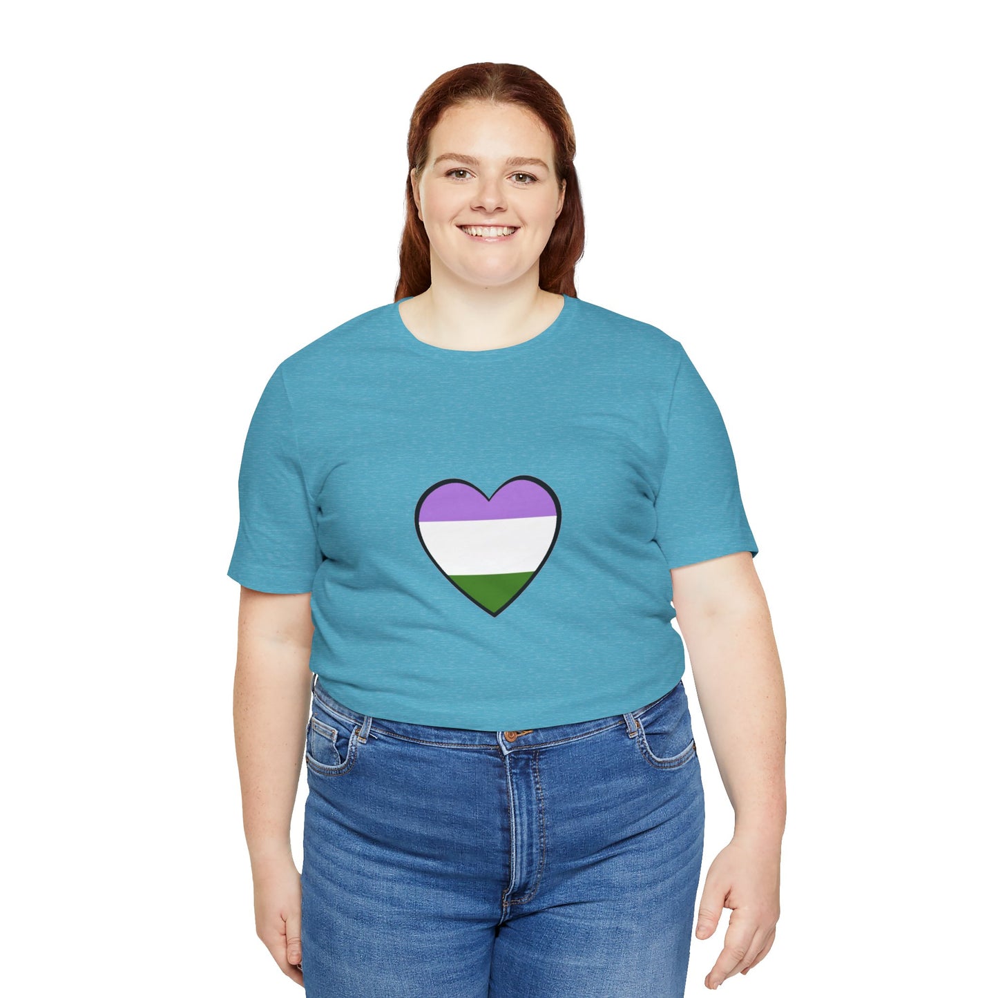 Genderqueer Flag Heart T-Shirt – Unisex LGBTQ+ Graphic Tee