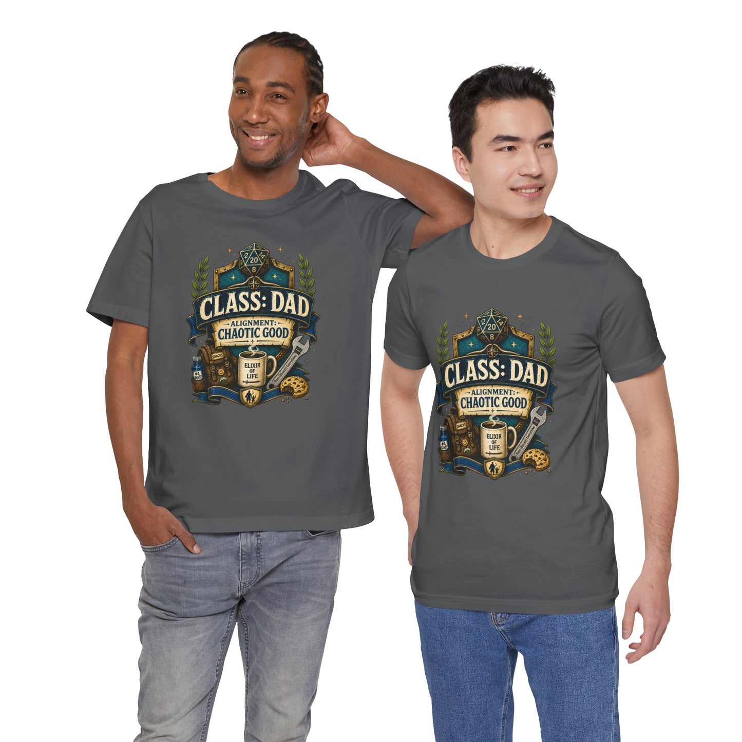 Chaotic Good Dad T-Shirt – RPG Gamer Dad Graphic Tee