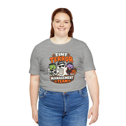 Tiny Terror Management Team T-Shirt – Funny Halloween Parent Tee