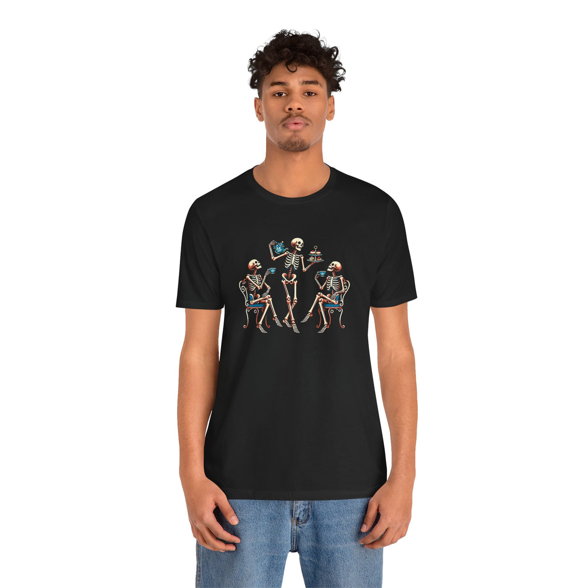 Skeleton Tea Party T-Shirt – Vintage Halloween Skeleton Tee