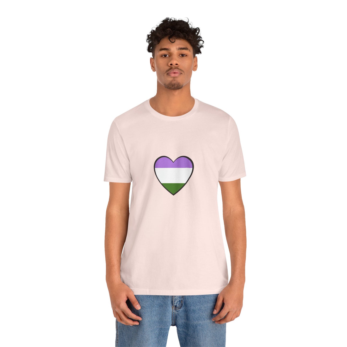 Genderqueer Flag Heart T-Shirt – Unisex LGBTQ+ Graphic Tee