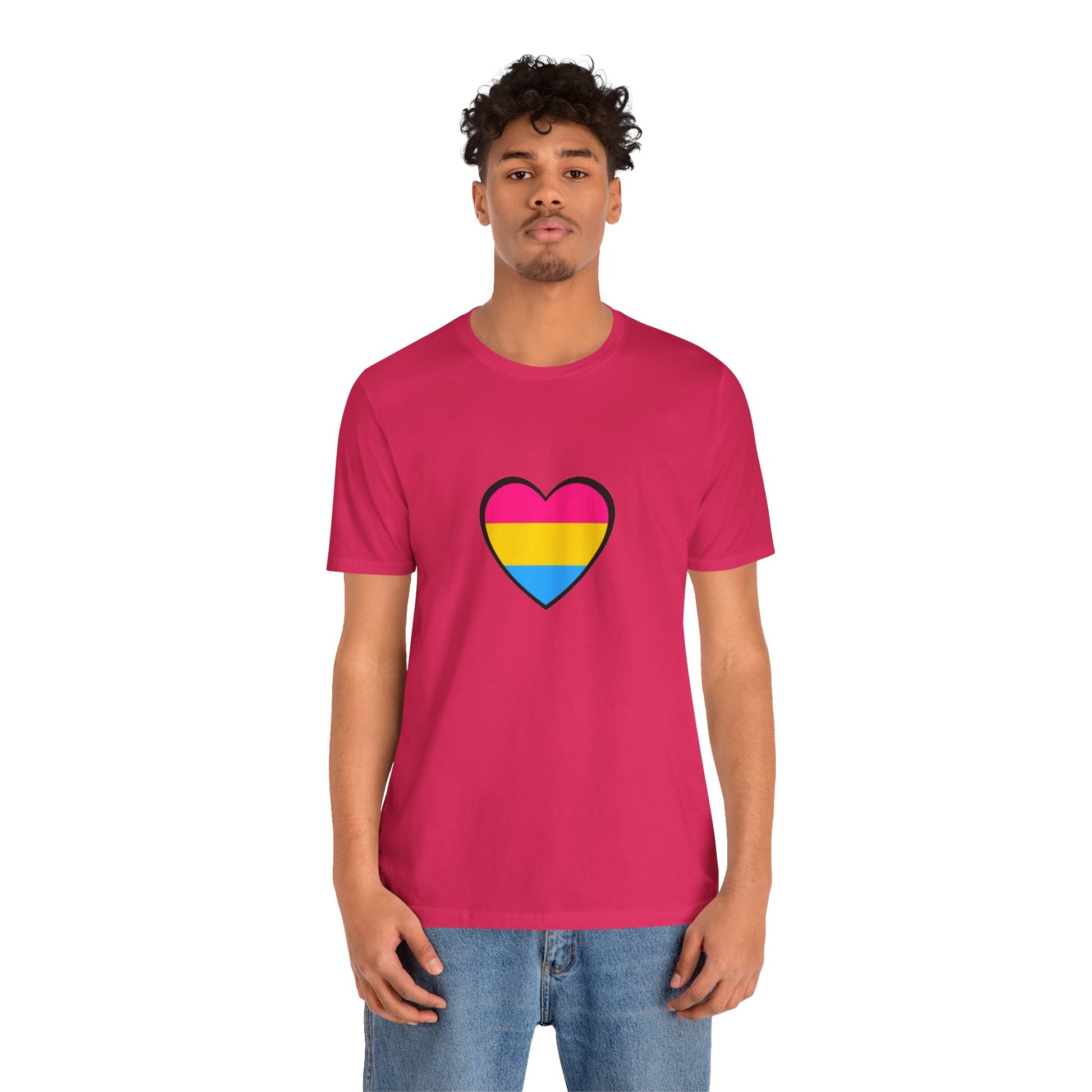 Pansexual Pride Flag Heart Tee – LGBTQ+ Pan Flag Minimalist Shirt - WhimSpin - https://whimspin.com
