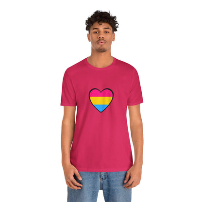 Pansexual Pride Flag Heart Tee – LGBTQ+ Pan Flag Minimalist Shirt - WhimSpin - https://whimspin.com
