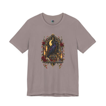 Raven’s Reliquary Tee – Gothic Moonlit Raven T-shirt