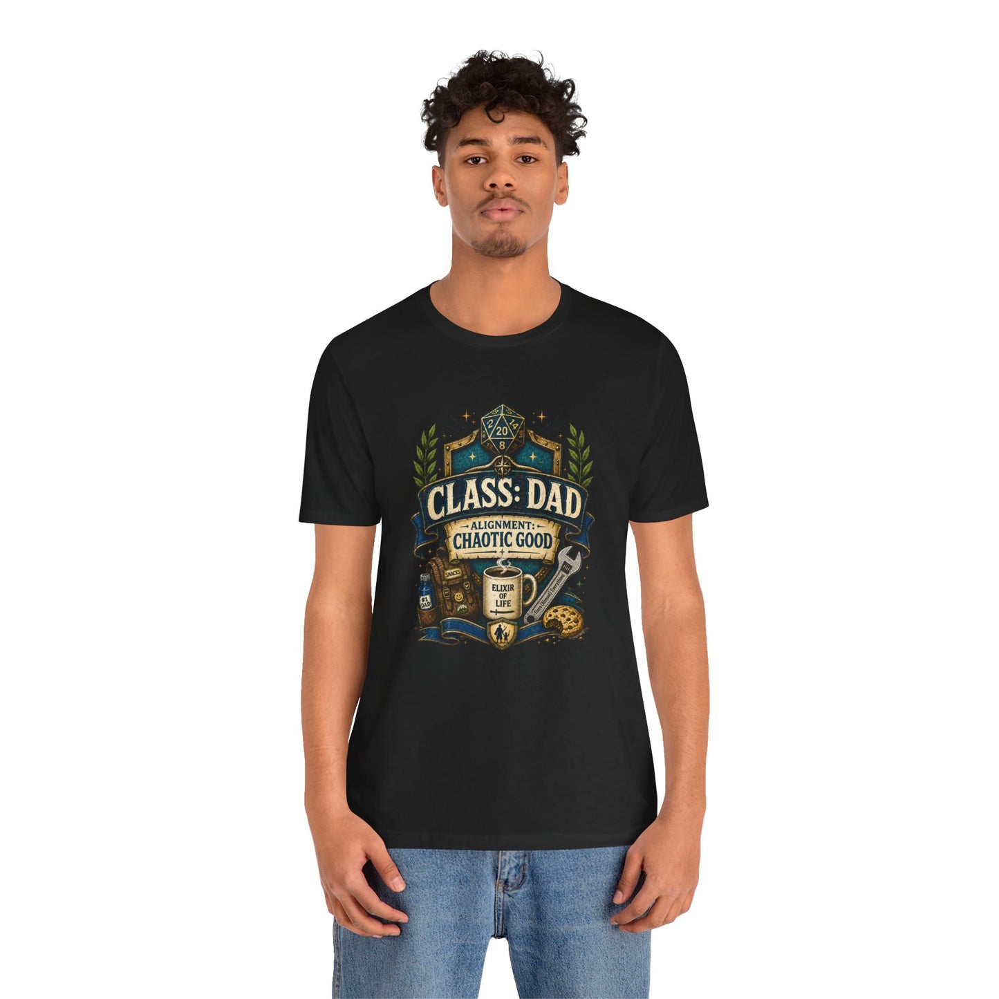 Chaotic Good Dad T-Shirt – RPG Gamer Dad Graphic Tee