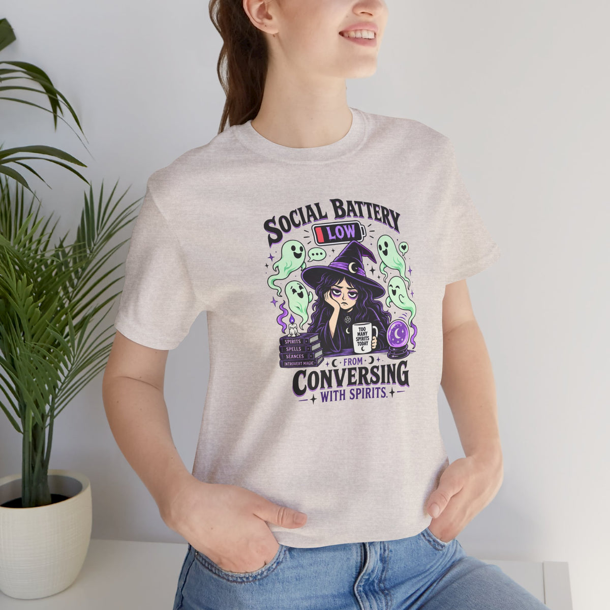 Social Battery Low From Conversing With Spirits T-Shirt