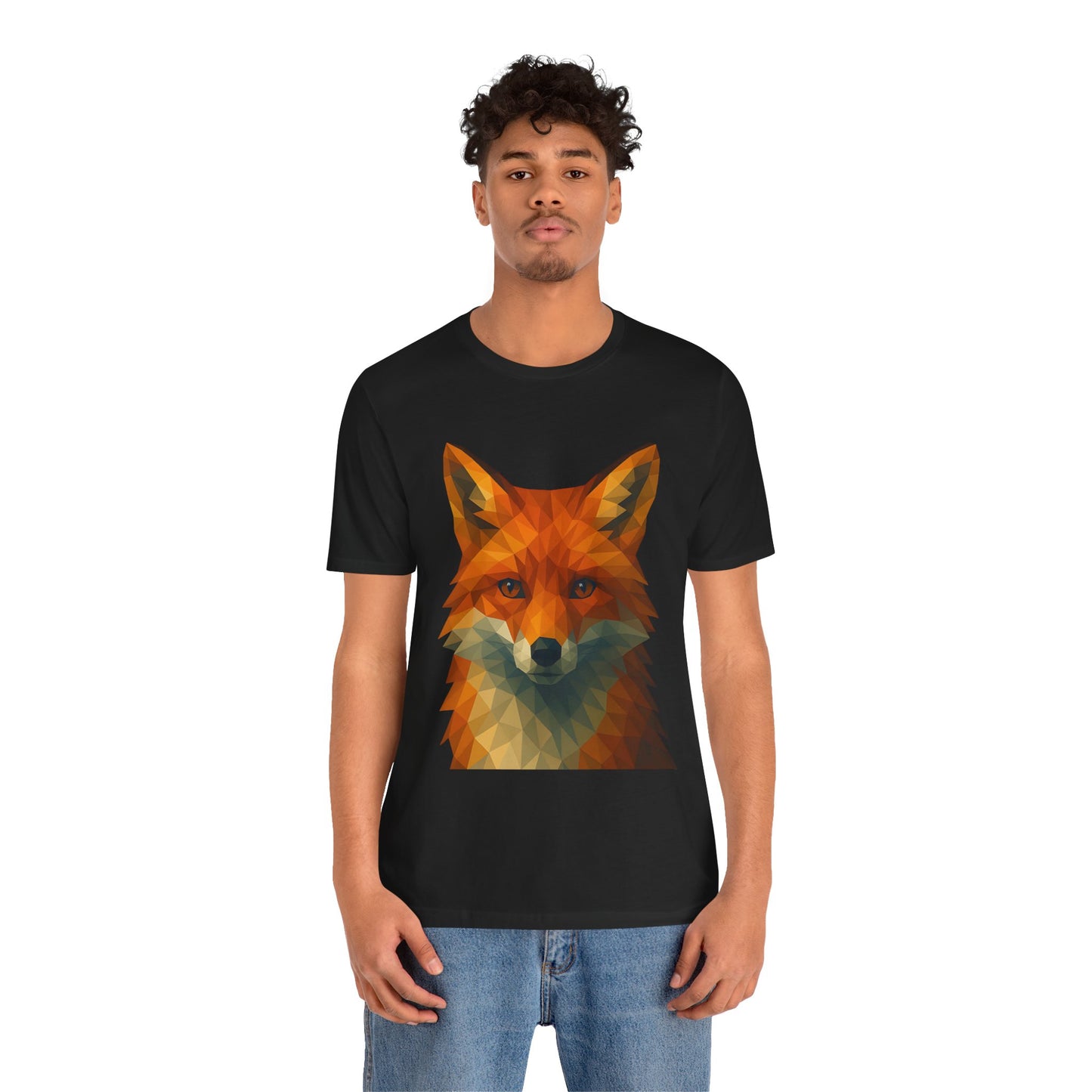Geometric Fox T-Shirt – Polygon Animal Tee with Nature Vibes - WhimSpin - https://whimspin.com