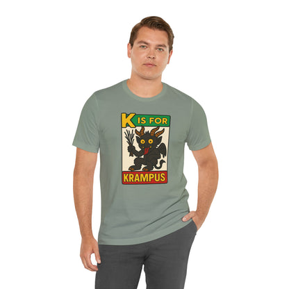Krampus Alphabet Tee - "K is for Krampus" Holiday Graphic T-Shirt
