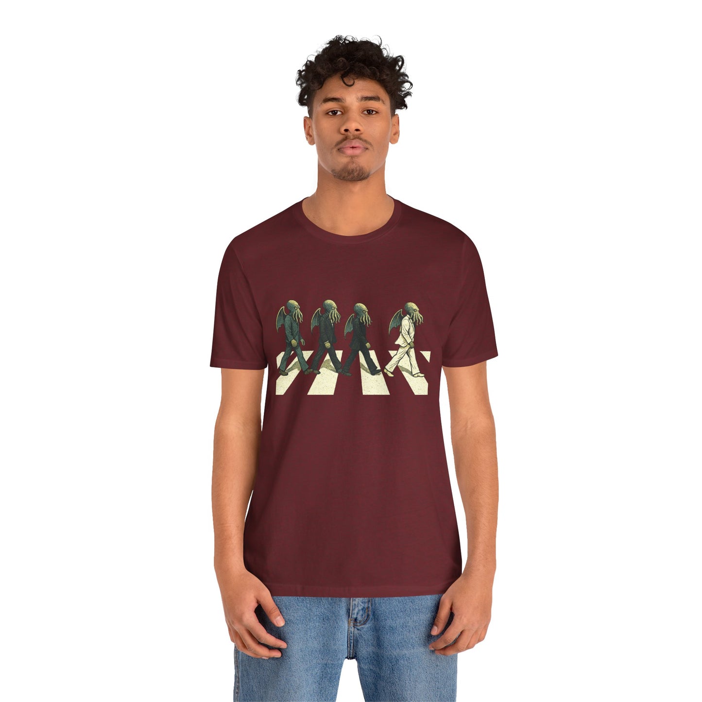 Cthulhu Crossing T-Shirt – Beatles Abbey Road Parody Tee | WhimSpin
