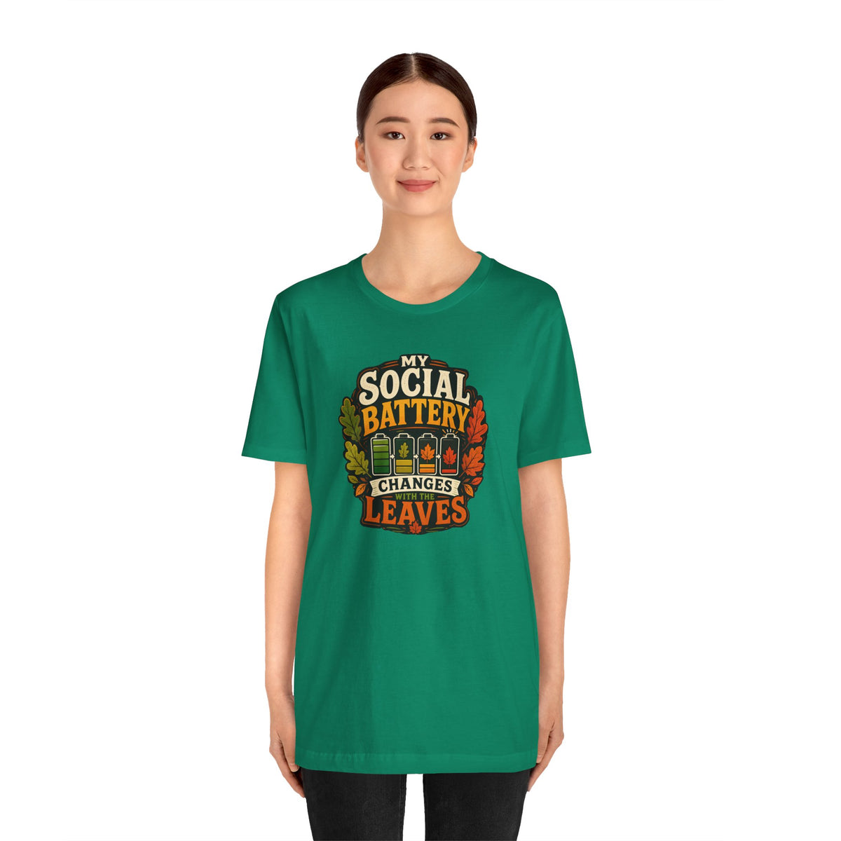 My Social Battery Changes With the Leaves T-Shirt – Funny Fall Tee