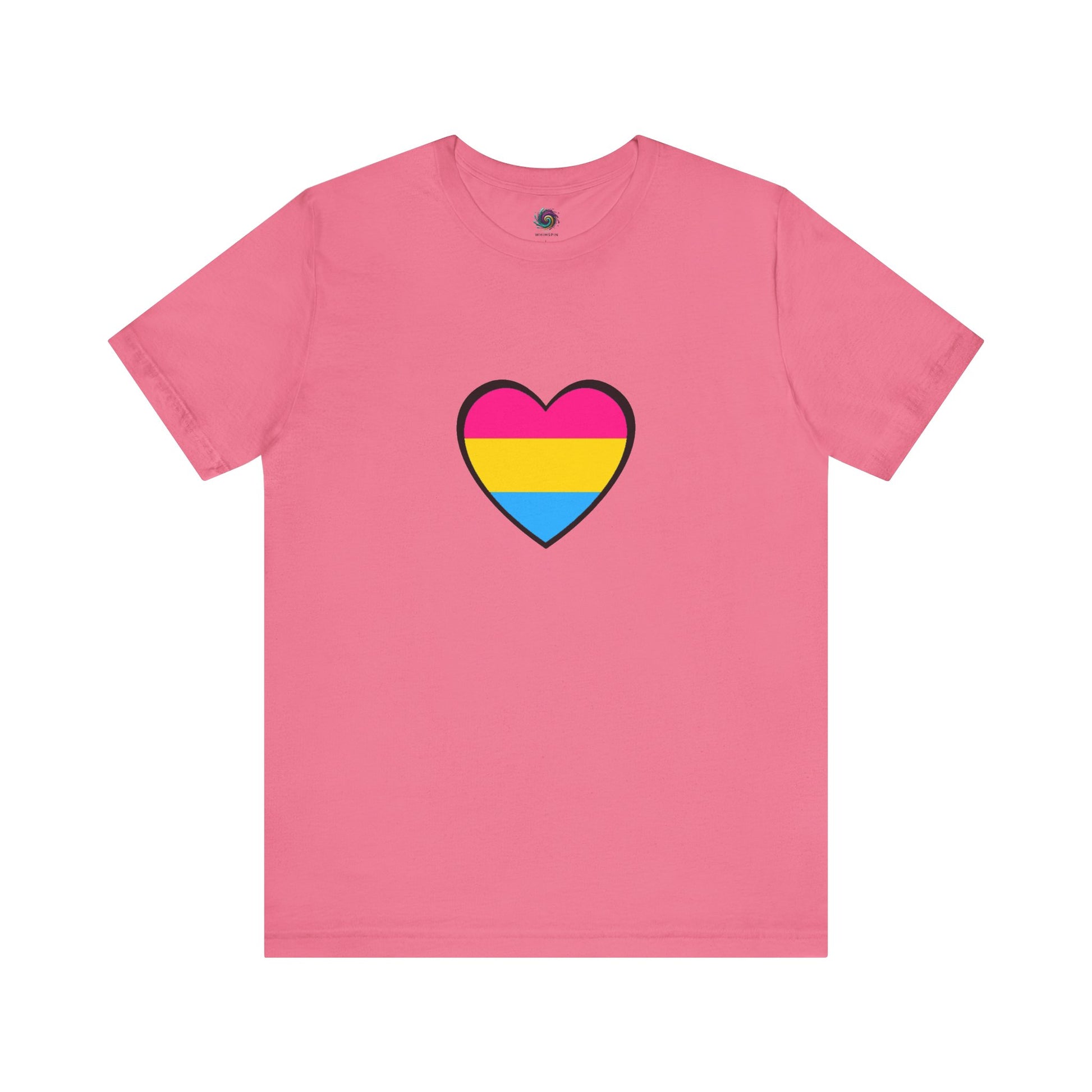 Pansexual Pride Flag Heart Tee – LGBTQ+ Pan Flag Minimalist Shirt - WhimSpin - https://whimspin.com
