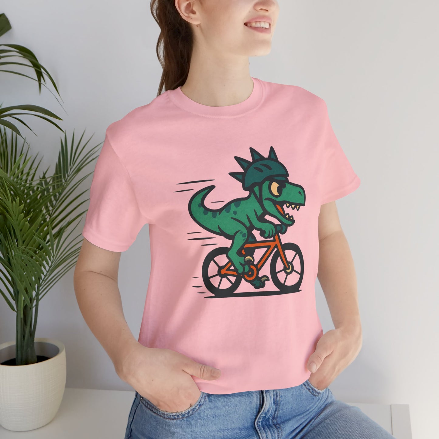 Velociraptor on a Bike T-Shirt – Funny Dino Velo Tee