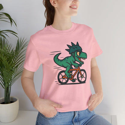 Velociraptor on a Bike T-Shirt – Funny Dino Velo Tee