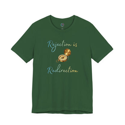 Rejection Is Redirection T-Shirt – Motivational Compass Quote Tee