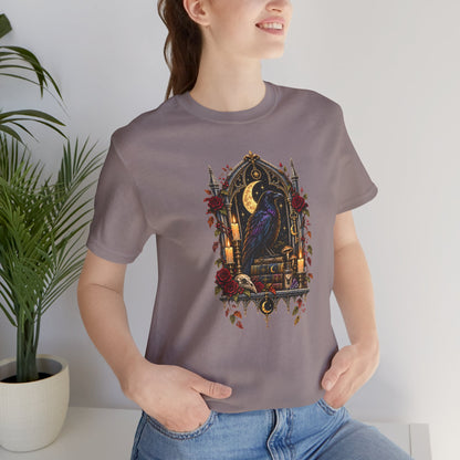 Raven’s Reliquary Tee – Gothic Moonlit Raven T-shirt