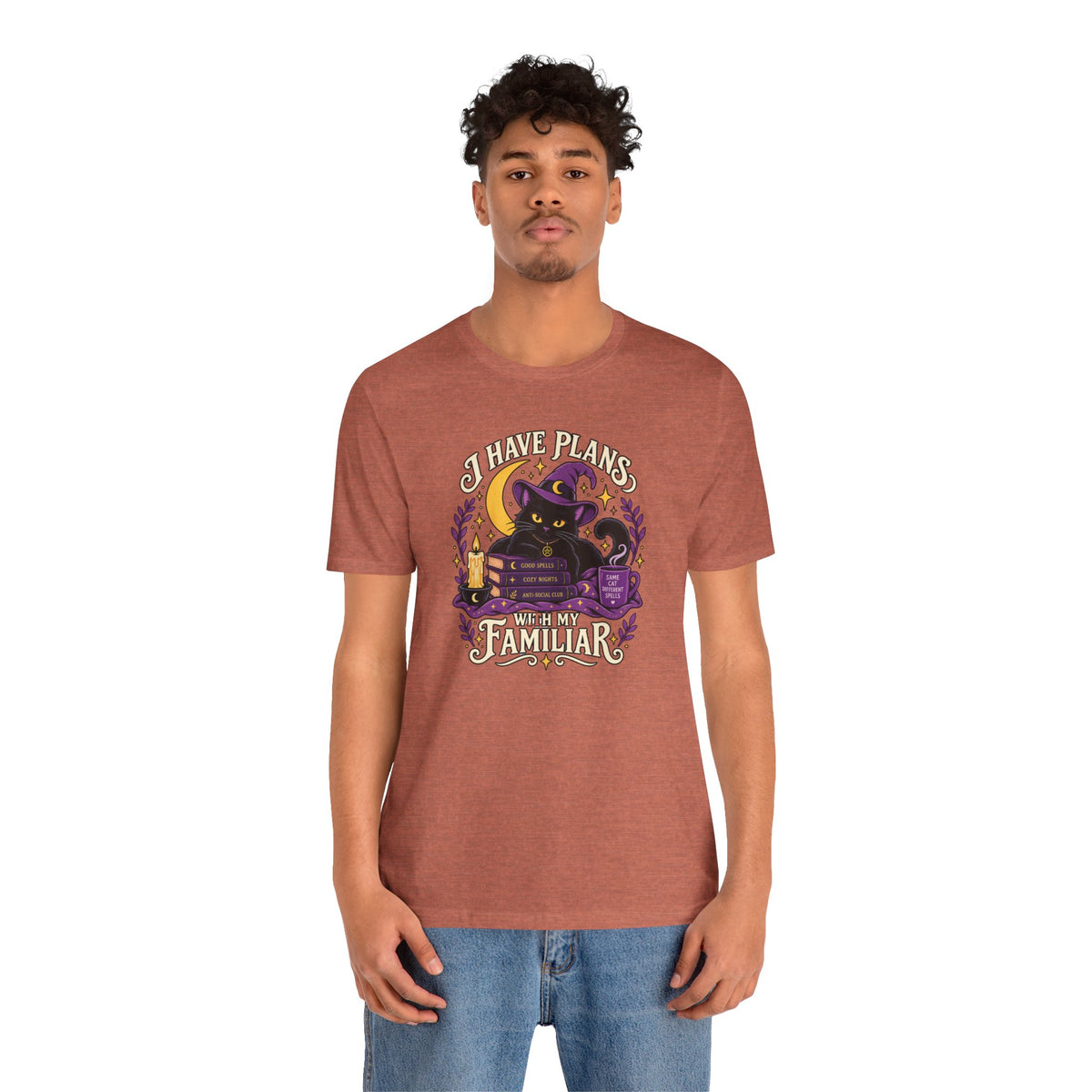 I Have Plans With My Familiar T-Shirt - Funny Witchy Introvert Cat Tee