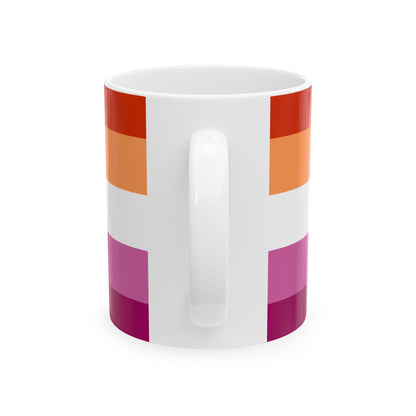 Lesbian Pride Flag Mug – Sapphic Identity LGBTQ+ Ceramic Cup