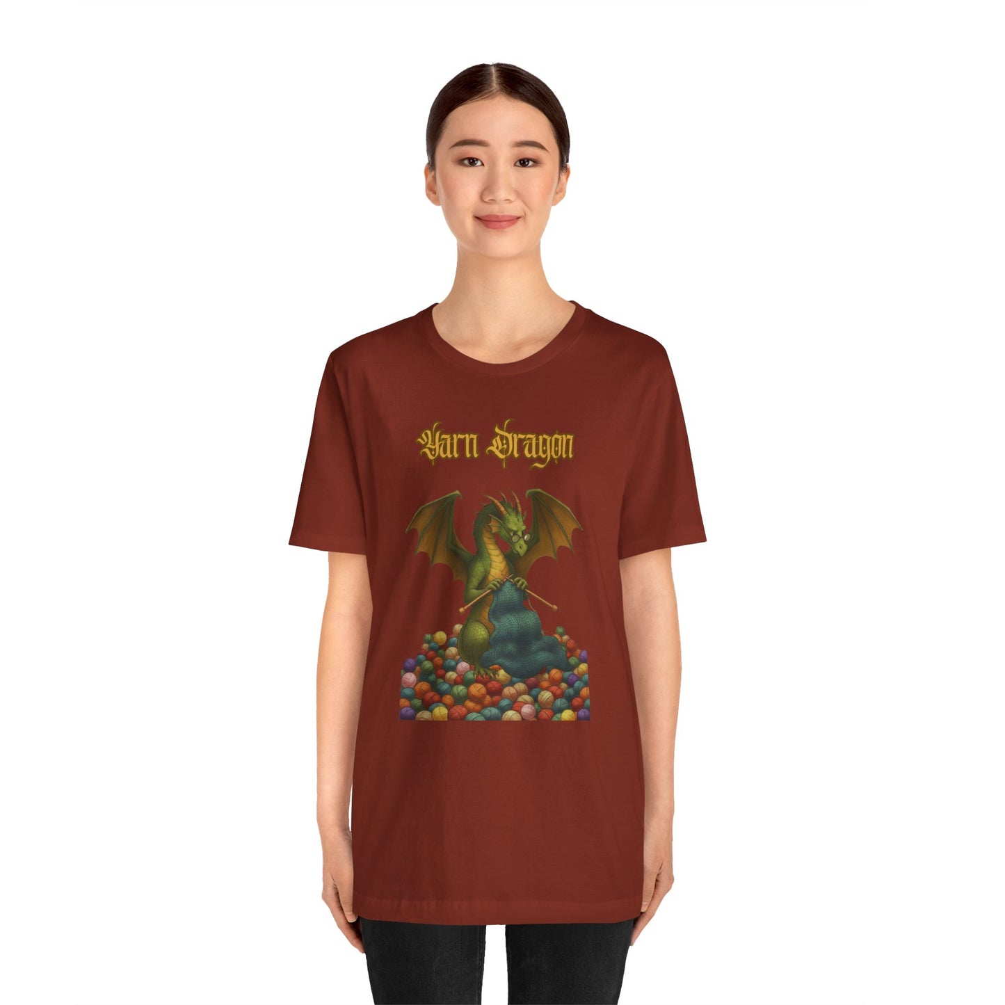 Yarn Dragon T-Shirt – Funny Knitting Dragon Shirt for Yarn Lovers