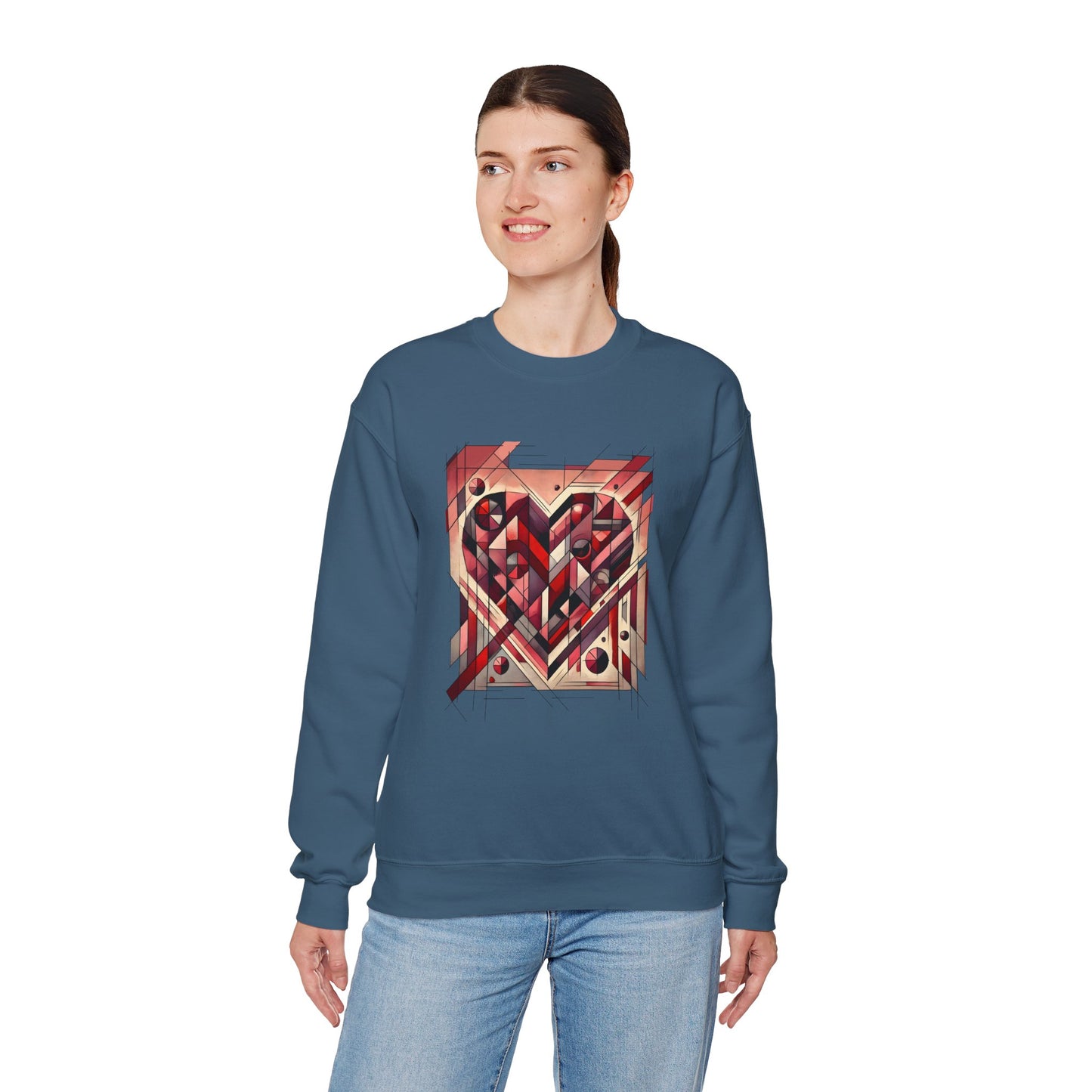 Cubist Heart Sweatshirt – Modern Art Valentine's Day Pullover