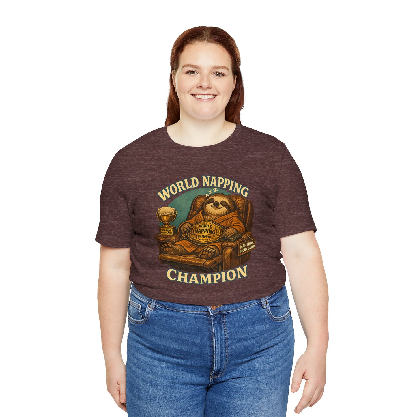 World Napping Champion T-Shirt – Funny Sloth Nap Tee