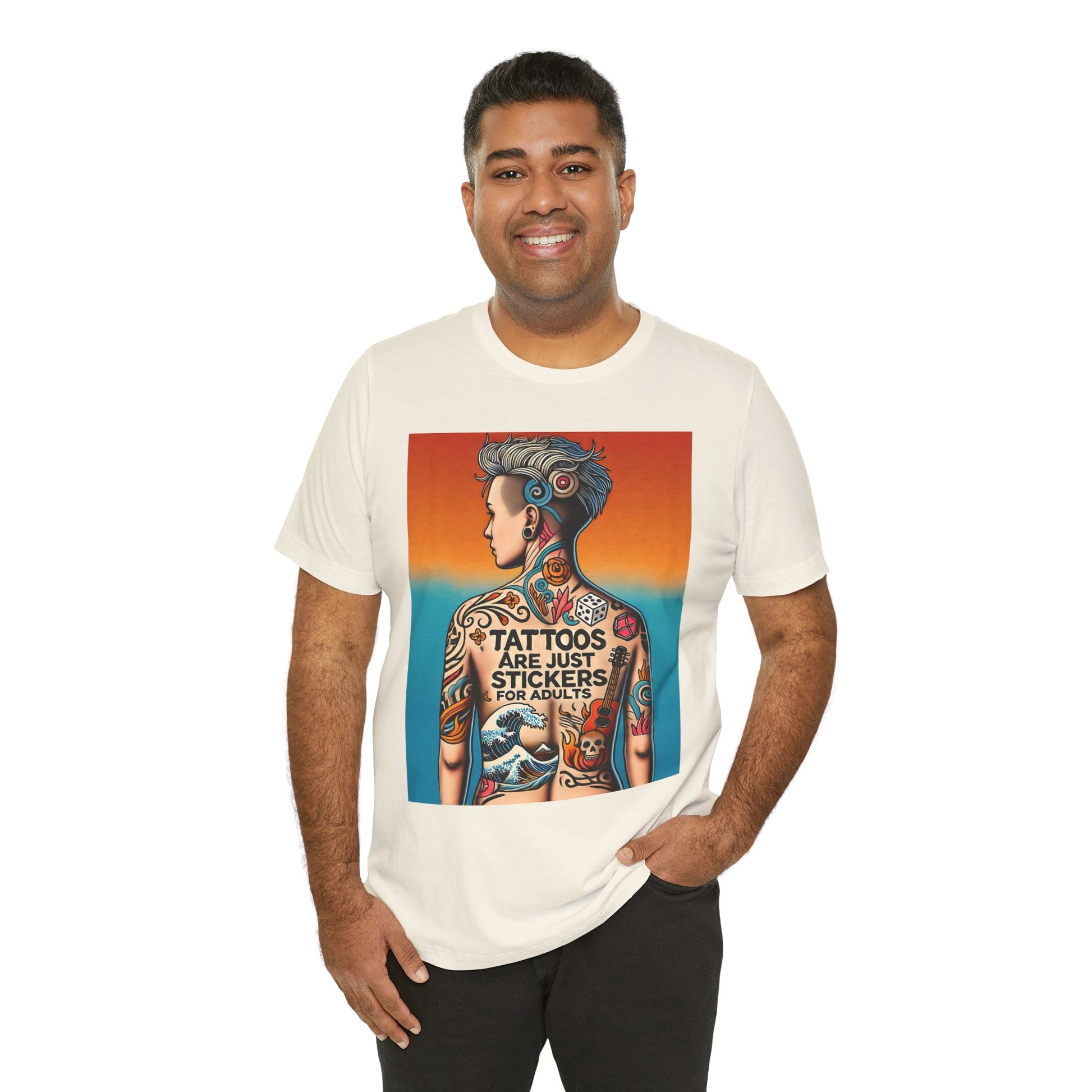 Tattoos Are Just Stickers for Adults T-Shirt – Funny Tattoo Lover Graphic Tee - WhimSpin - https://whimspin.com