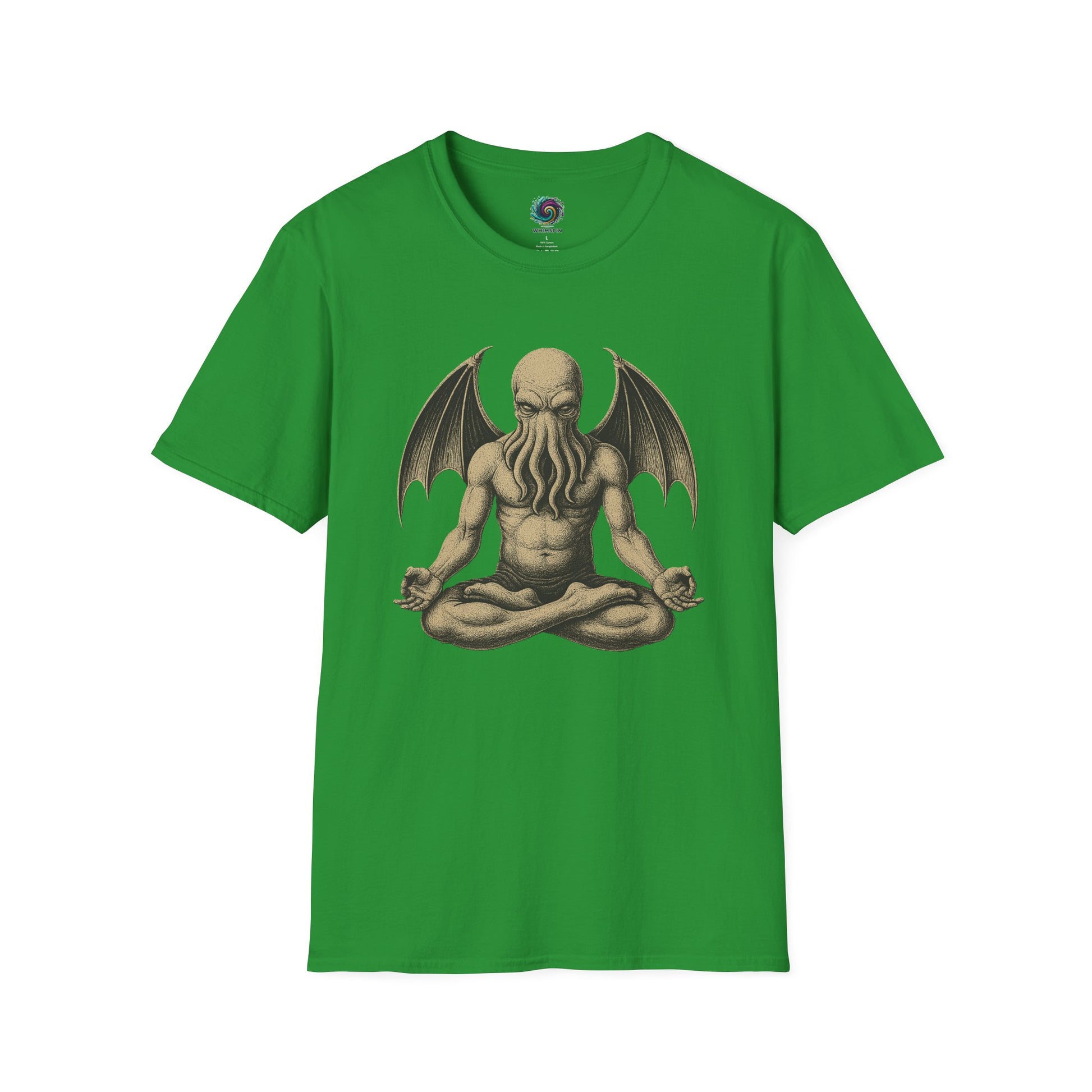 Meditating Cthulhu T-Shirt – Unisex Mythos Tee for Sci-Fi & Festival Fans - WhimSpin - https://whimspin.com