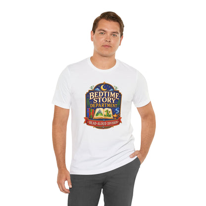Bedtime Story Department T-Shirt – Read-Aloud Parent Tee