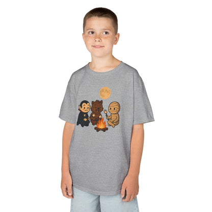 Kids Halloween Monsters Campfire T-Shirt – Cute Spooky Tee