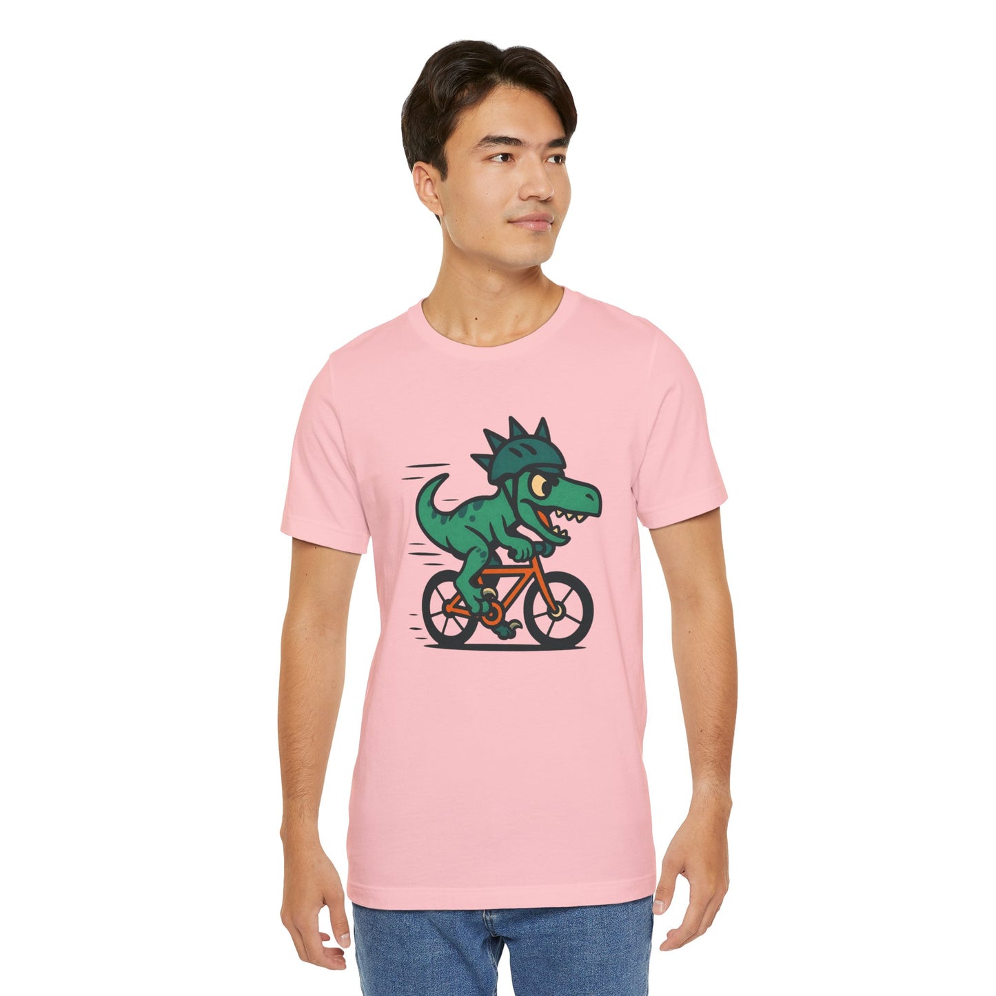 Velociraptor on a Bike T-Shirt – Funny Dino Velo Tee