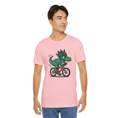 Velociraptor on a Bike T-Shirt – Funny Dino Velo Tee