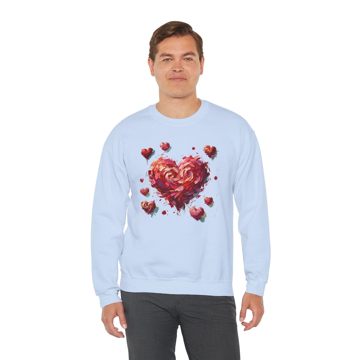 Impressionistic Heart Sweatshirt – Painterly Valentine's Day Art Pullover