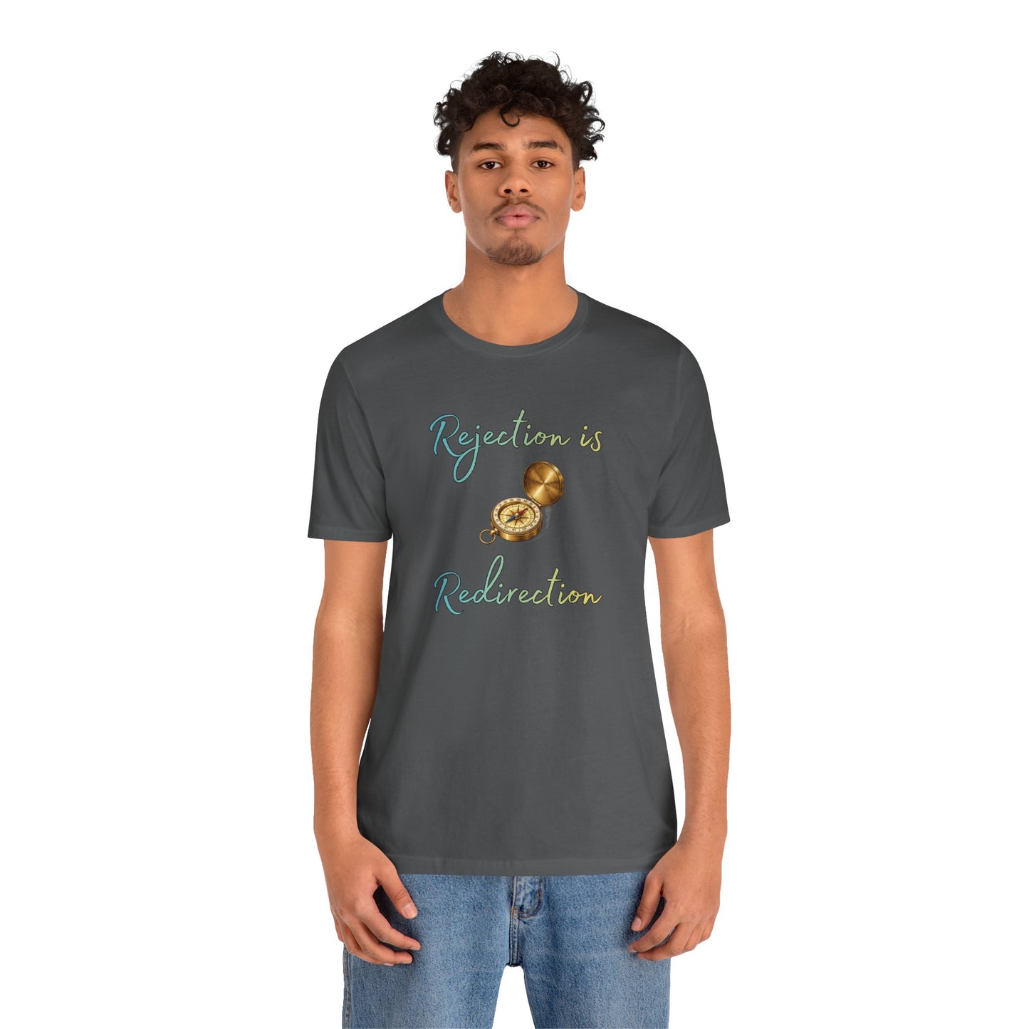 Rejection Is Redirection T-Shirt – Motivational Compass Quote Tee