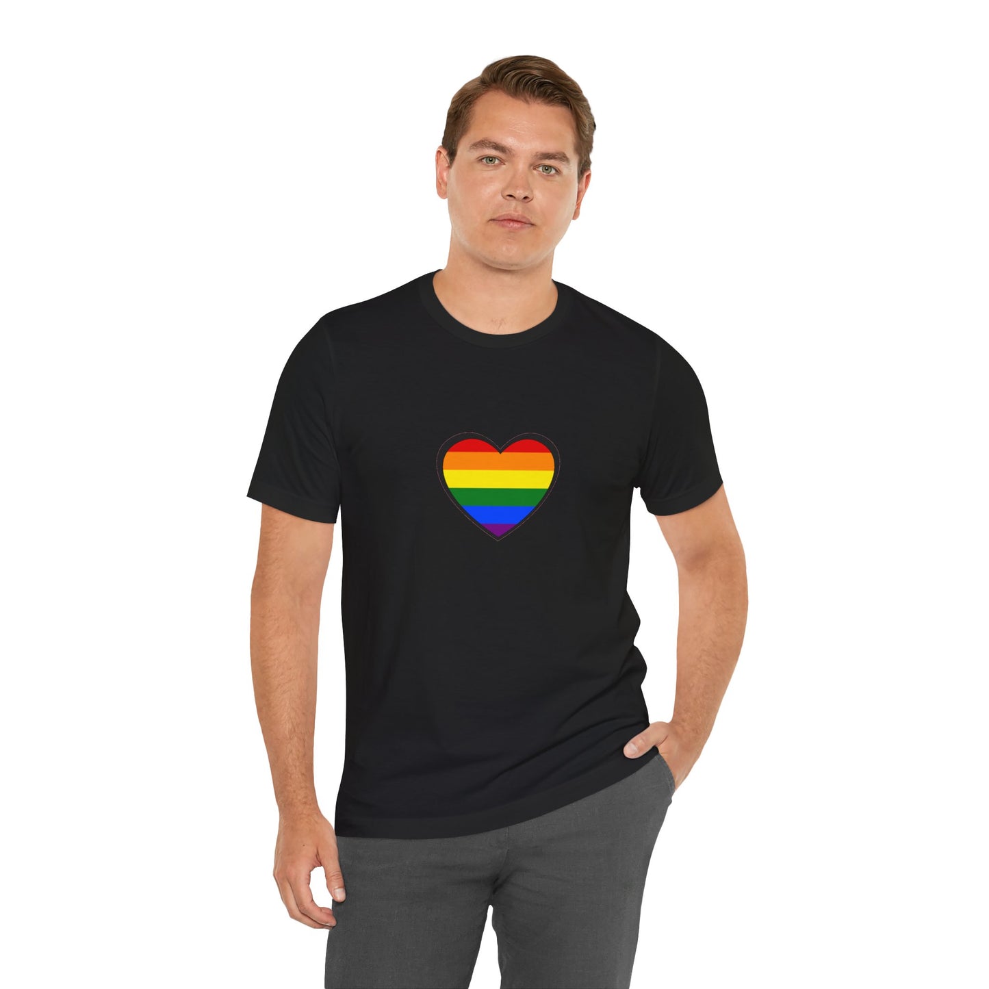 Pride Heart Flag T-Shirt – Rainbow Heart LGBTQ+ Equality Tee