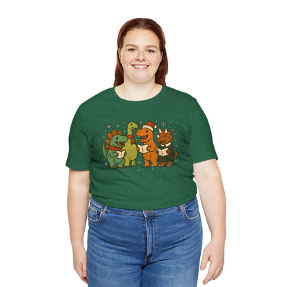 Dinosaur Carolers T-Shirt – Cute Dino Christmas Singing Tee
