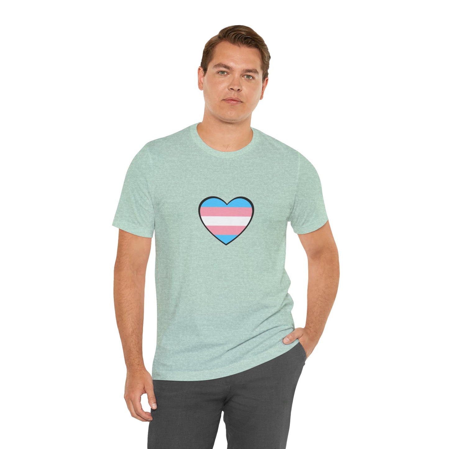 Transgender Flag Heart T-Shirt – LGBTQ+ Trans Flag Graphic Tee
