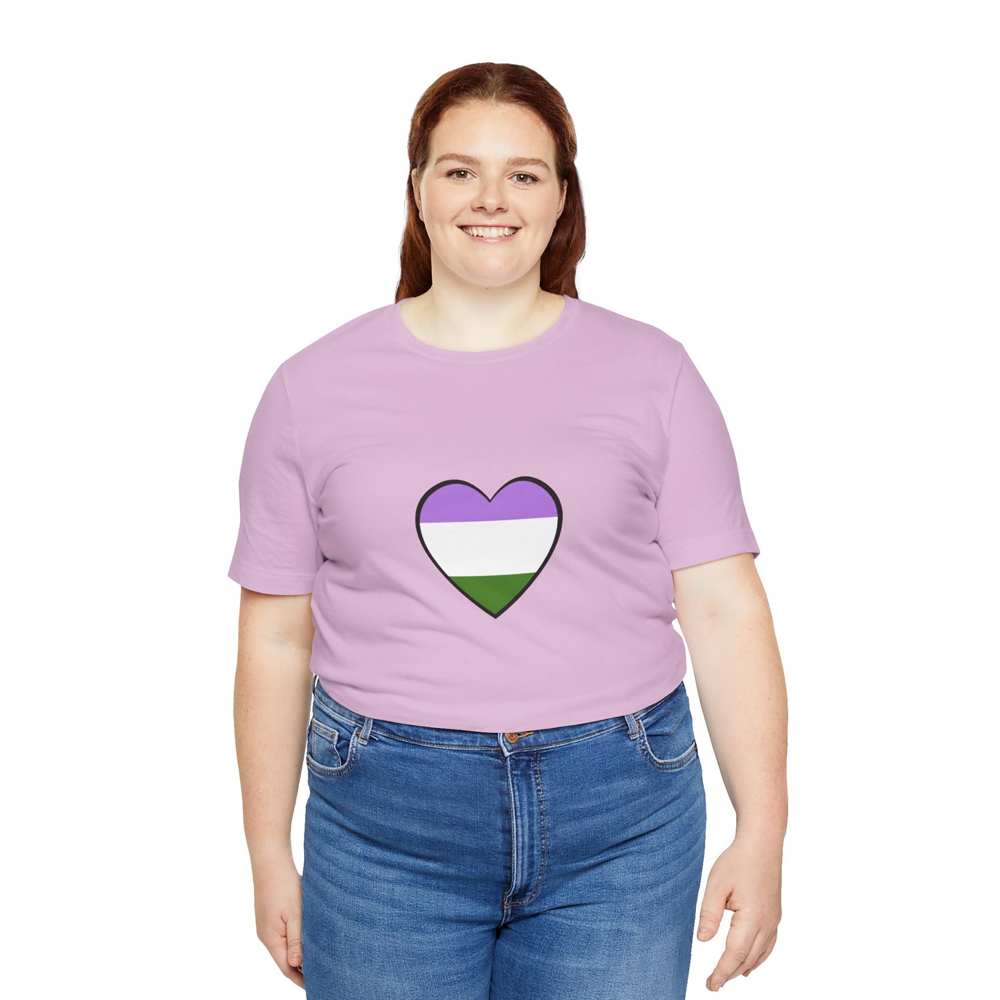 Genderqueer Flag Heart T-Shirt – Unisex LGBTQ+ Graphic Tee