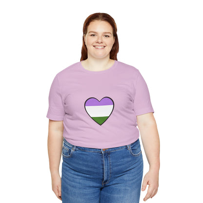 Genderqueer Flag Heart T-Shirt – Unisex LGBTQ+ Graphic Tee