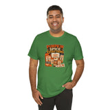 Green short-sleeve crew t-shirt with “Pumpkin Spice Everything” graphic print