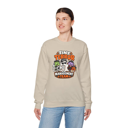 Tiny Terror Management Team Sweatshirt – Funny Halloween Parent Crewneck