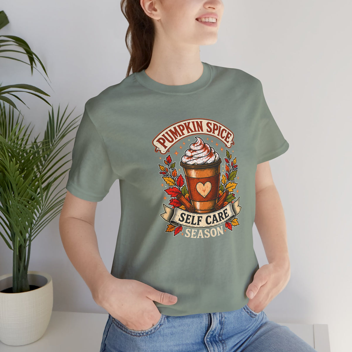 Pumpkin Spice Self Care Season T-Shirt – Funny Fall Coffee Tee