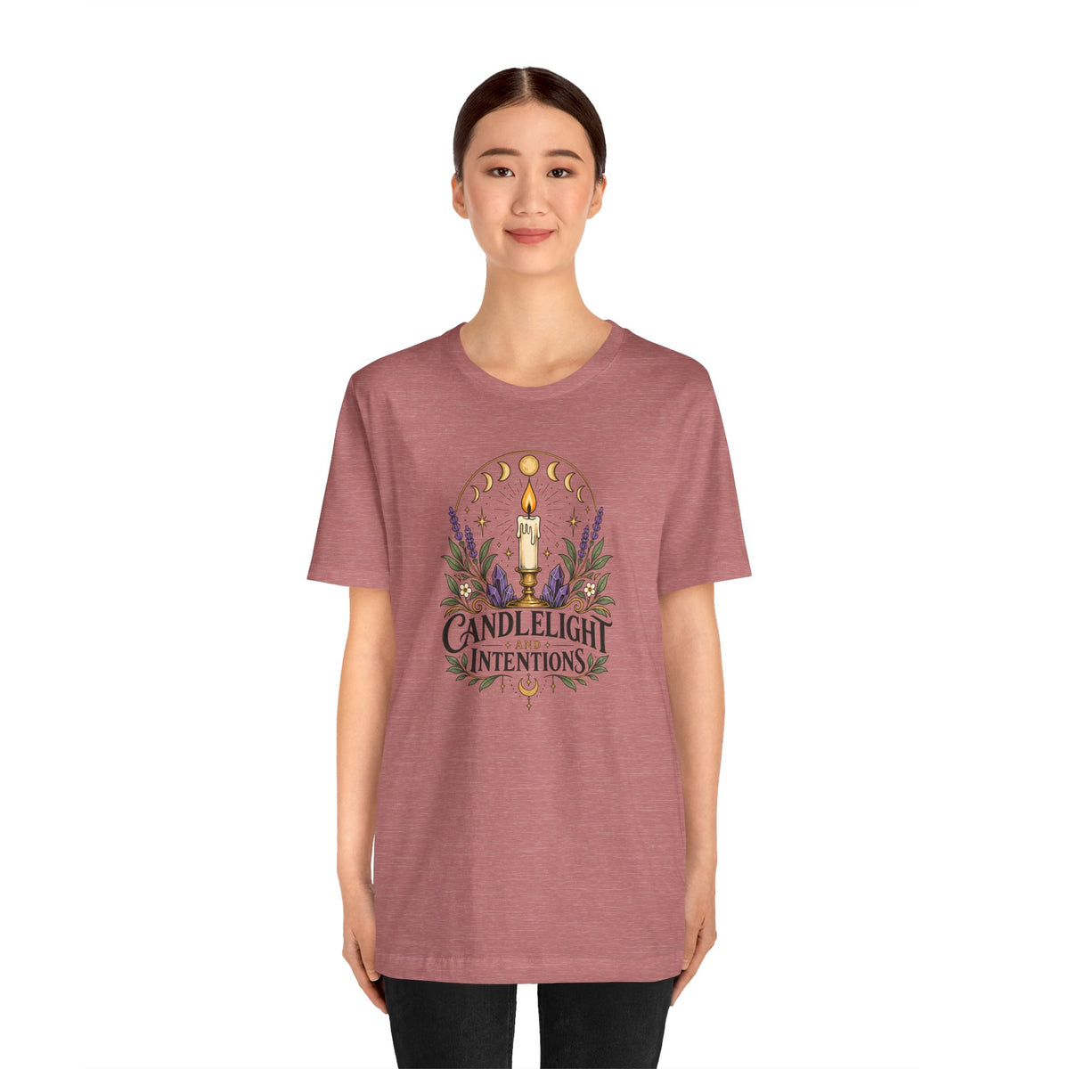 Candlelight and Intentions T-Shirt – Witchy Celestial Tee