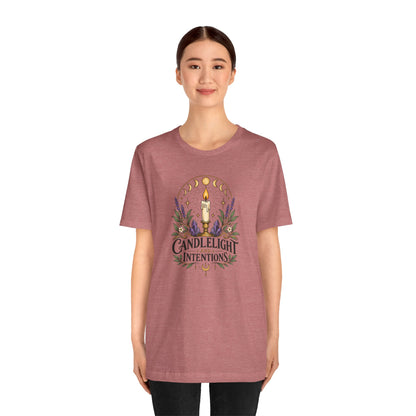 Candlelight and Intentions T-Shirt – Witchy Celestial Tee