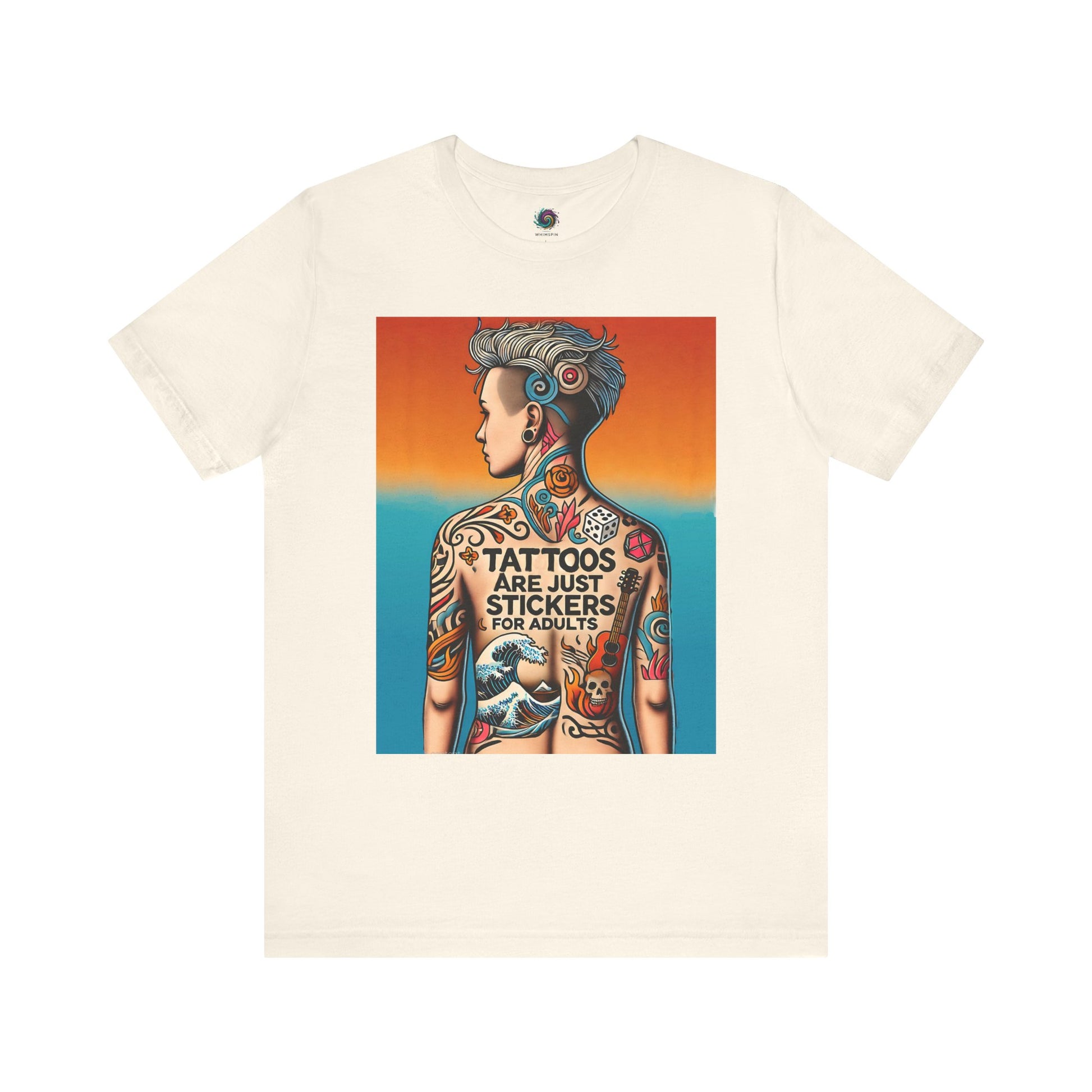 Tattoos Are Just Stickers for Adults T-Shirt – Funny Tattoo Lover Graphic Tee - WhimSpin - https://whimspin.com