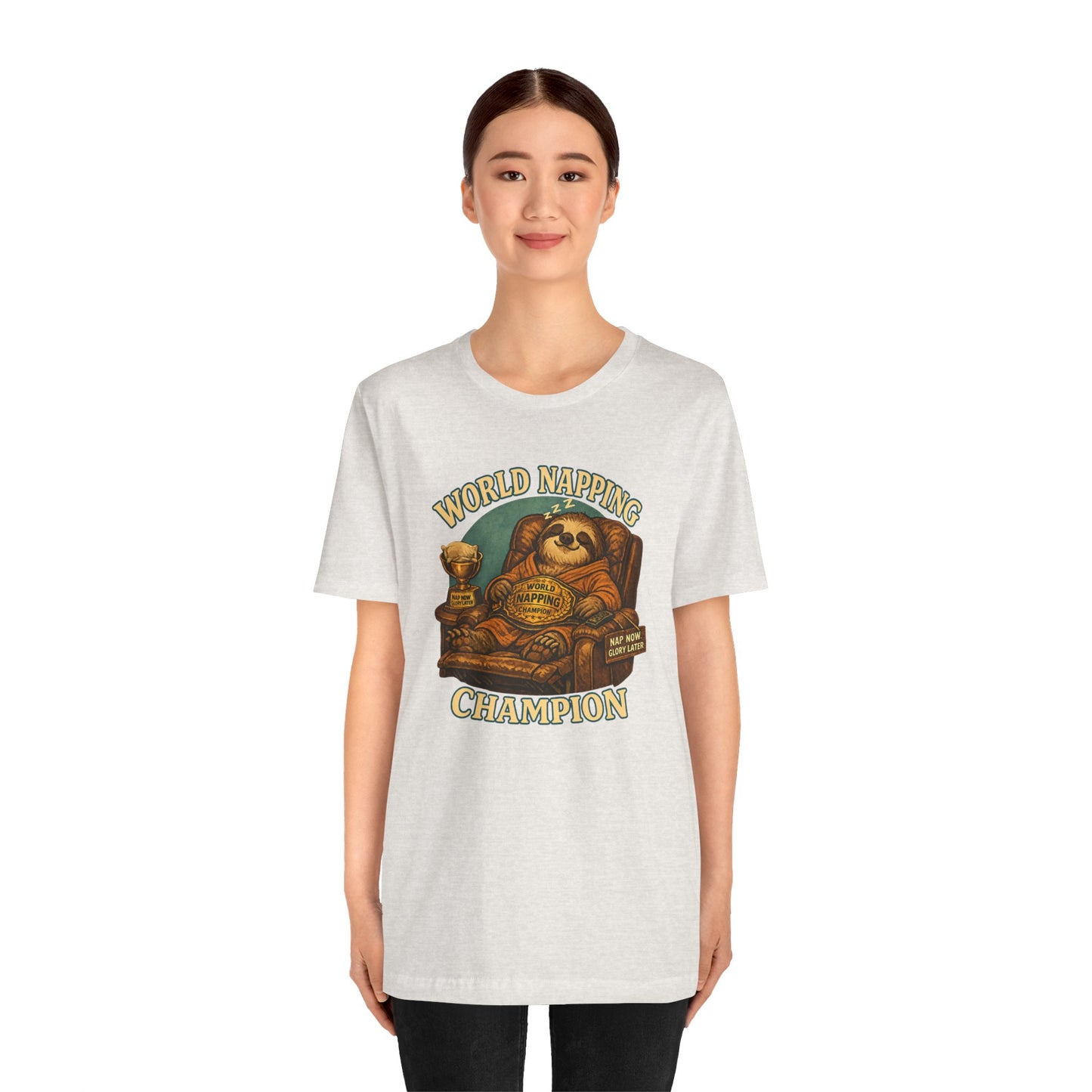 World Napping Champion T-Shirt – Funny Sloth Nap Tee