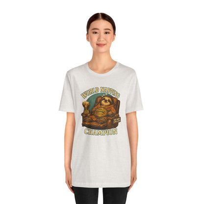World Napping Champion T-Shirt – Funny Sloth Nap Tee