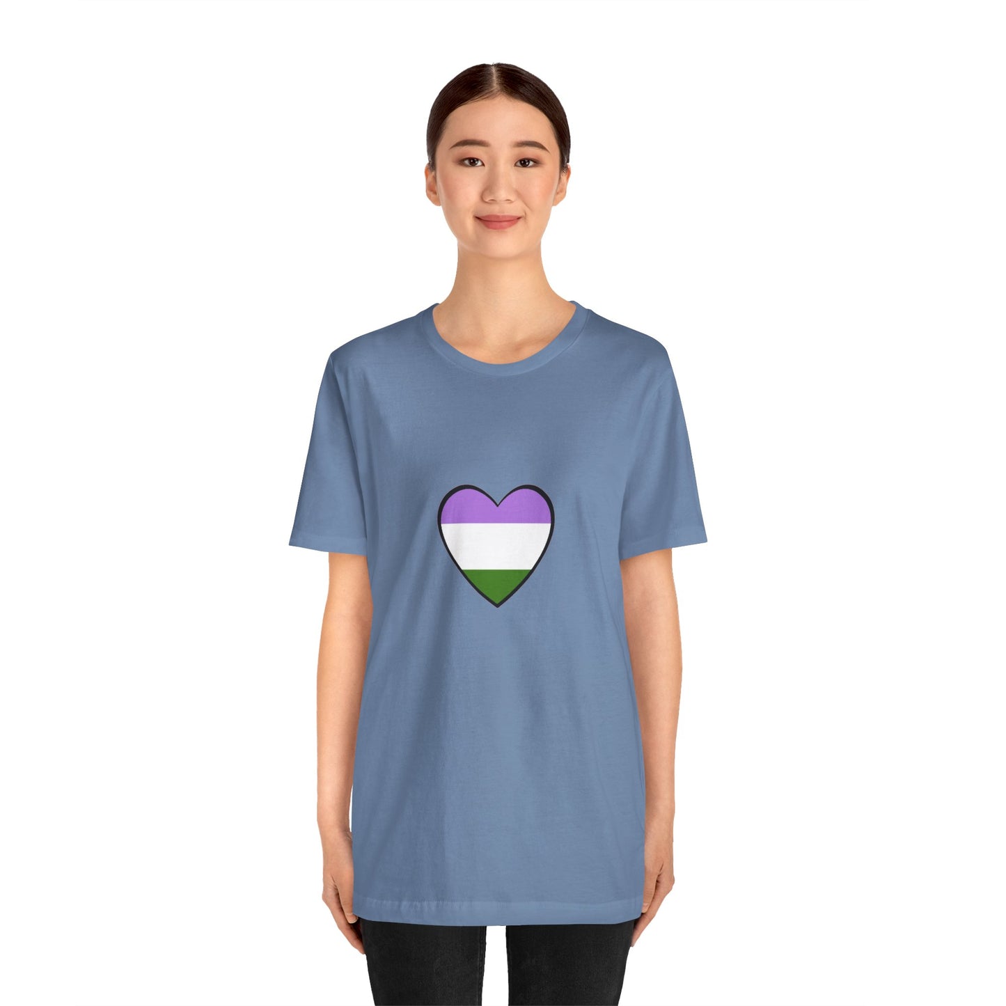 Genderqueer Flag Heart T-Shirt – Unisex LGBTQ+ Graphic Tee